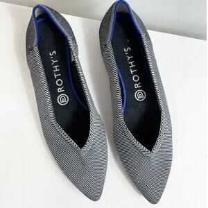Rothys Womens Cloud Gray Birdseye The Point Ballet Flats Size 9